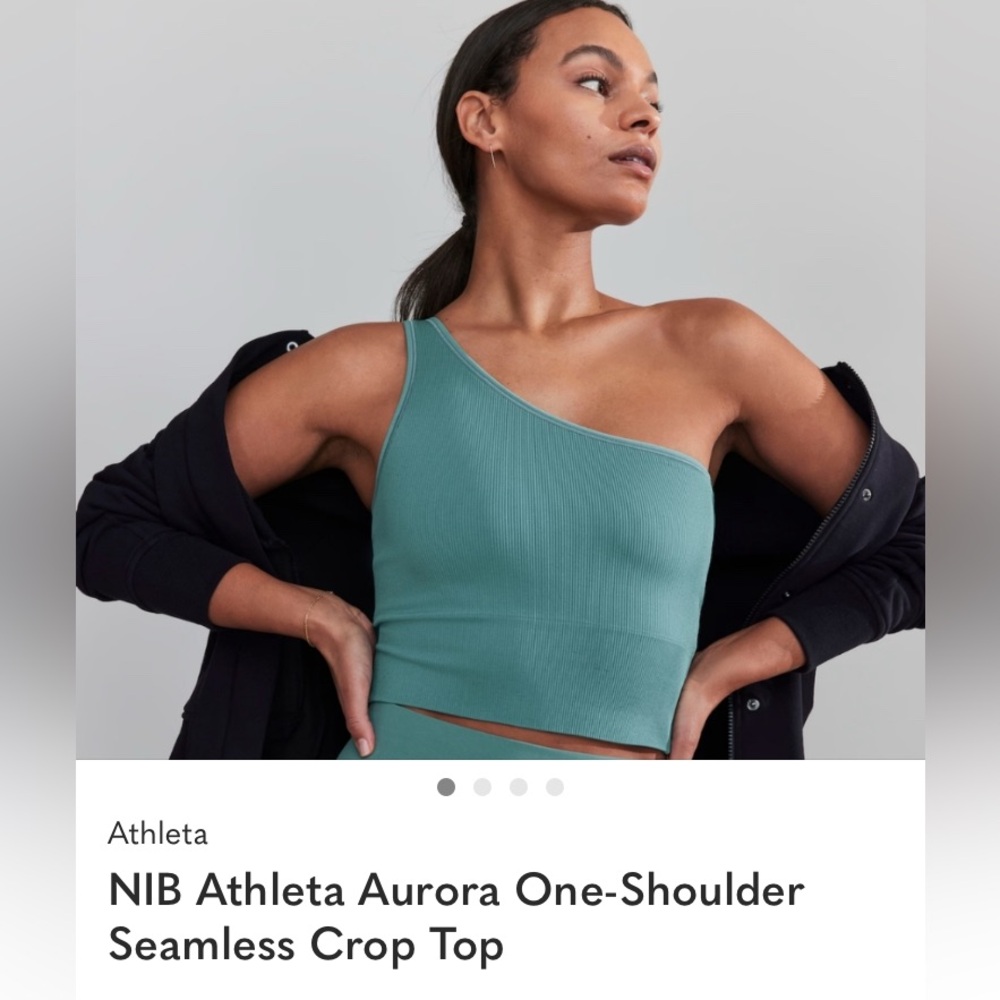 Athleta One-Shoulder Crop Top - Teal